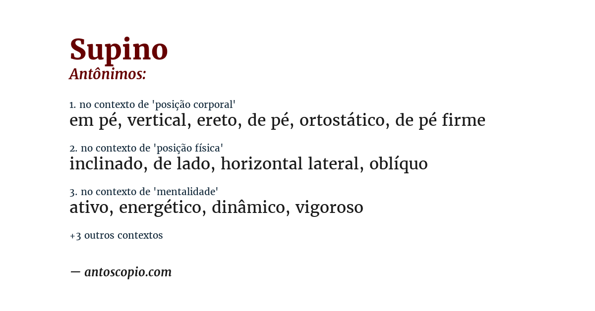 Antônimo de supino