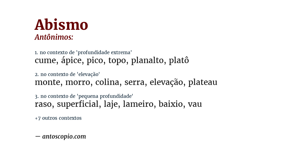 Antônimo de abismo