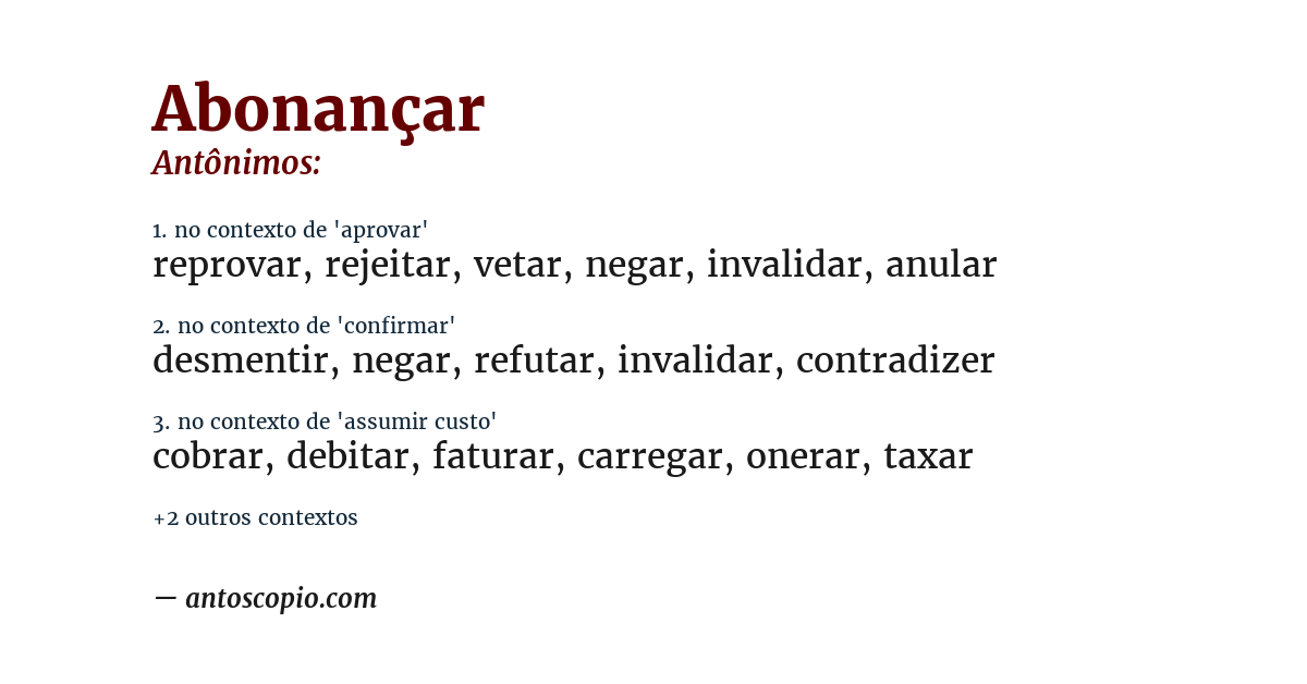 Antônimo de abonançar