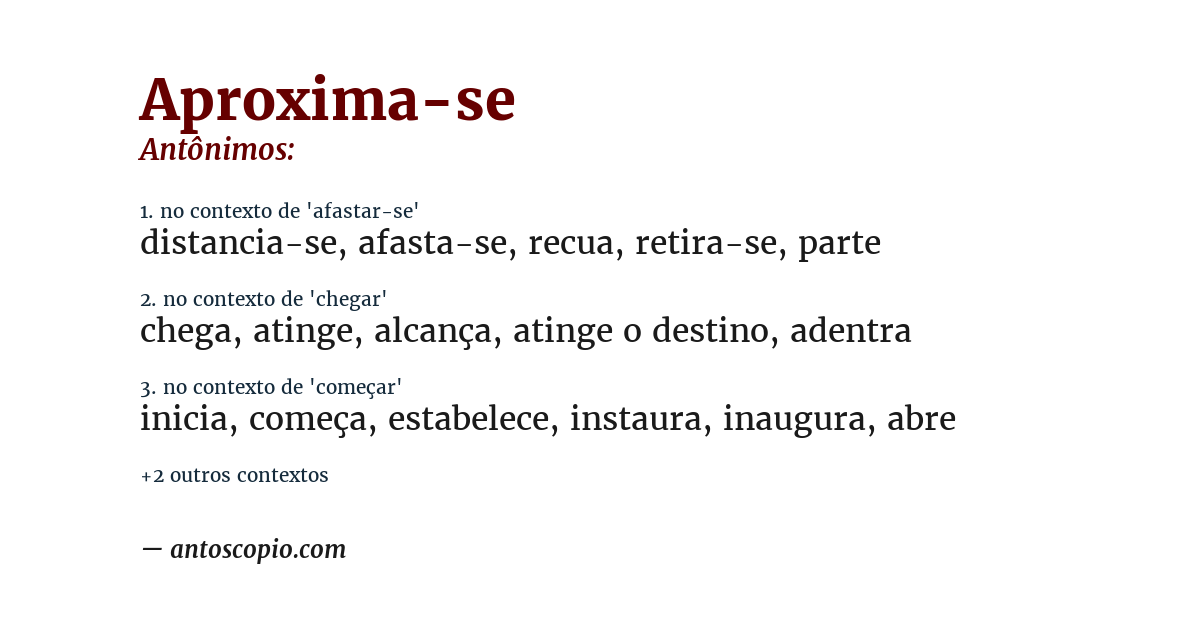 Antônimo de aproxima-se