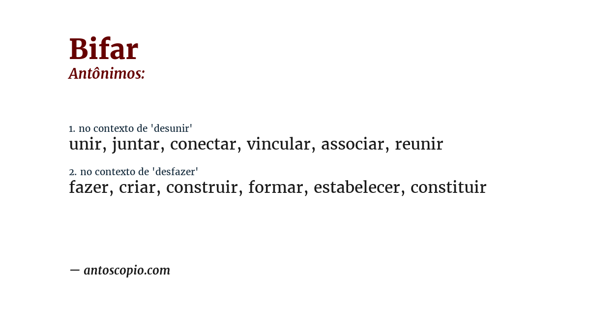 Antônimo de bifar
