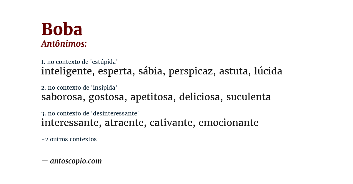 Antônimo de boba