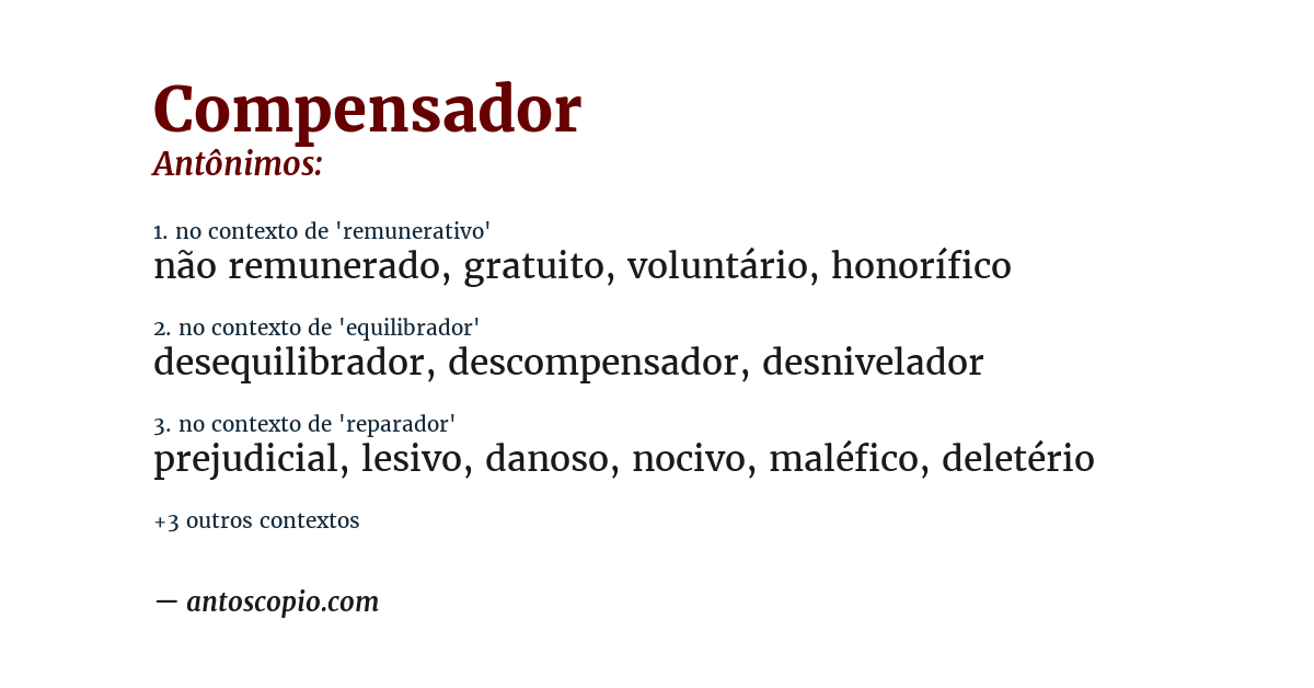 Antônimo de compensador
