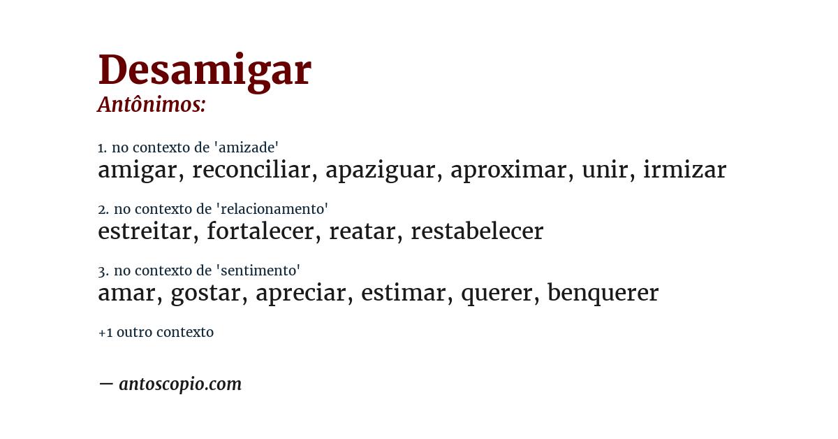 Antônimo de desamigar