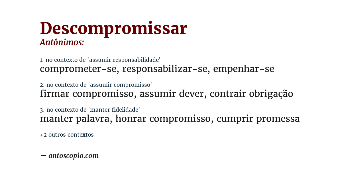 Antônimo de descompromissar