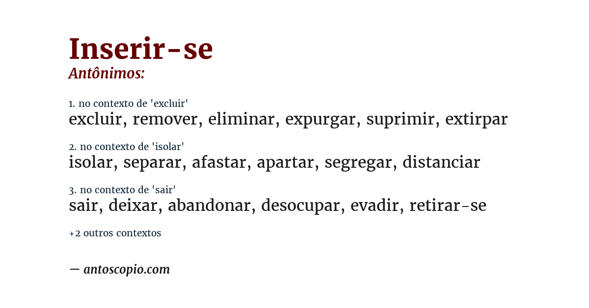 Antônimo de inserir-se