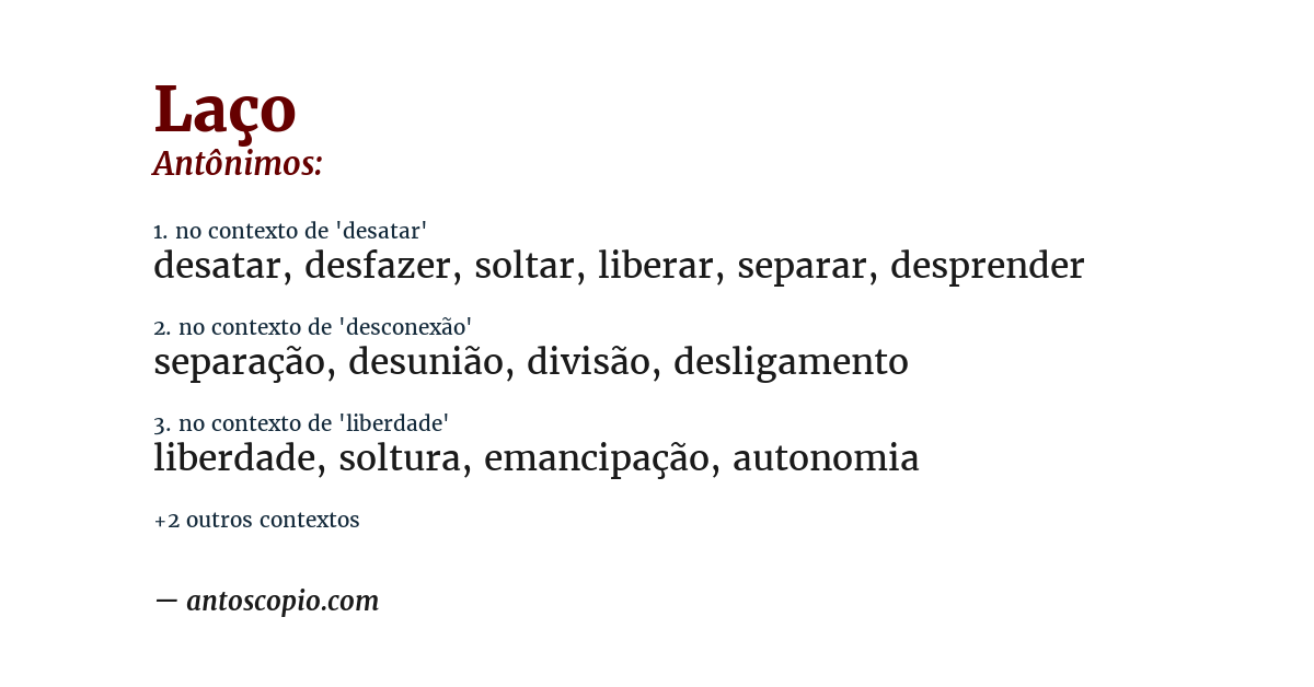 Antônimo de laço