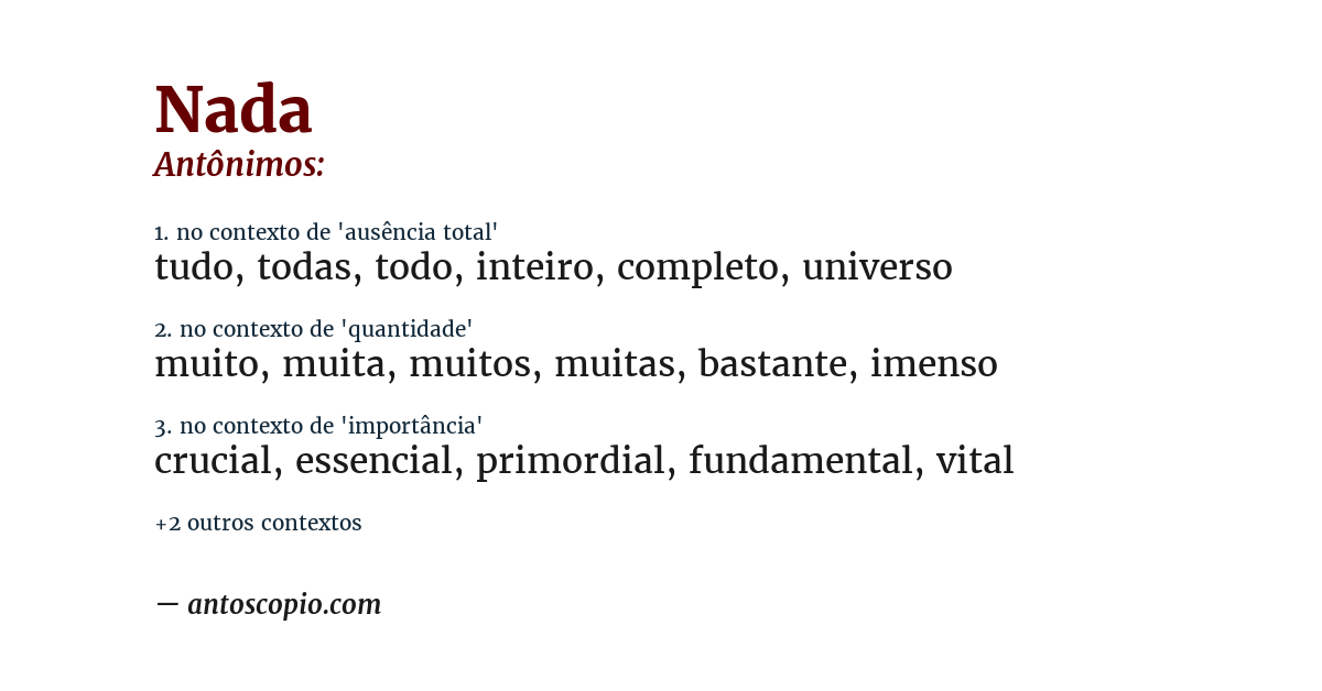 Antônimo de nada