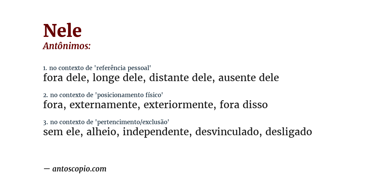 Antônimo de nele