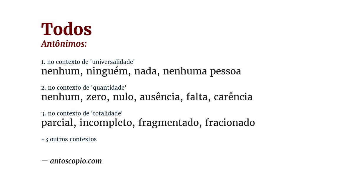 Antônimo de todos
