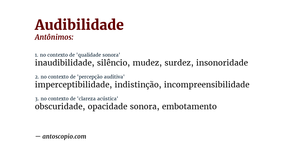 Antônimo de audibilidade