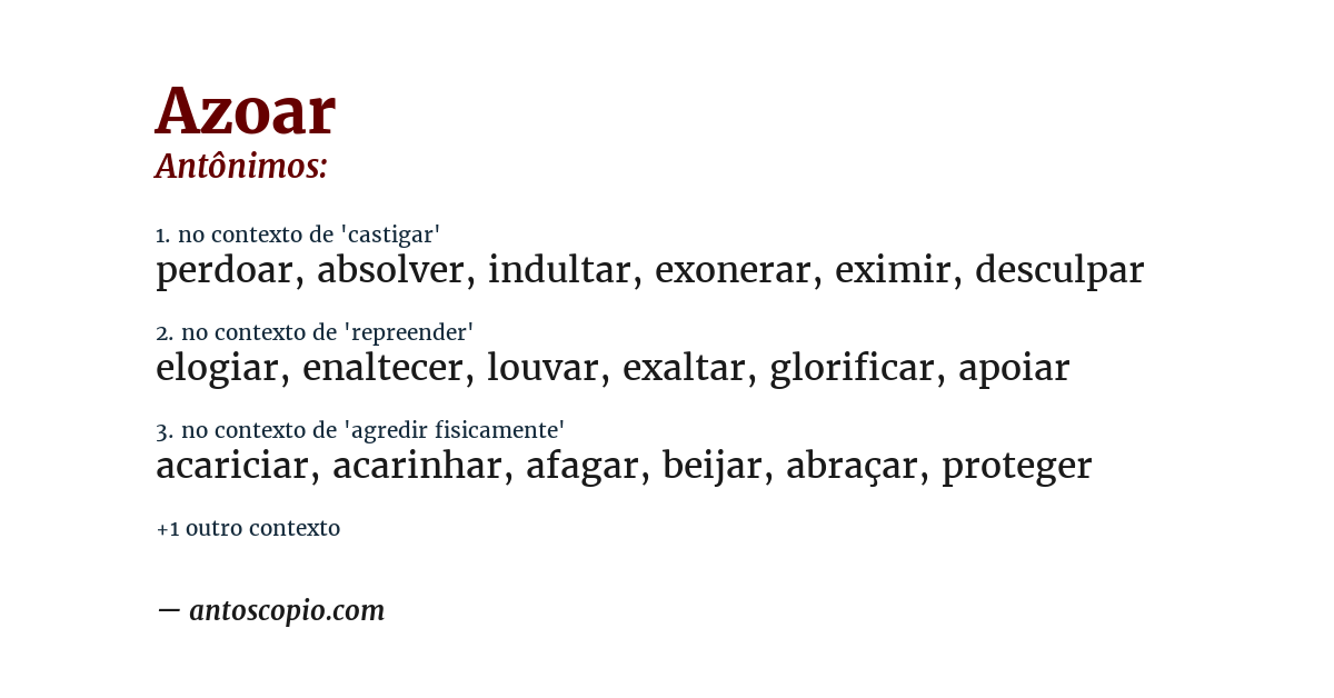 Antônimo de azoar