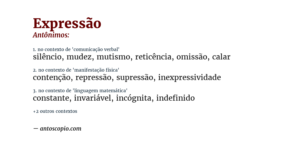 Antônimo de expressão