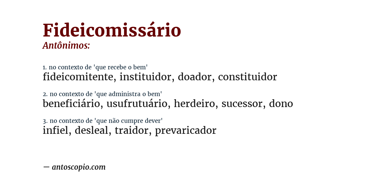 Antônimo de fideicomissário
