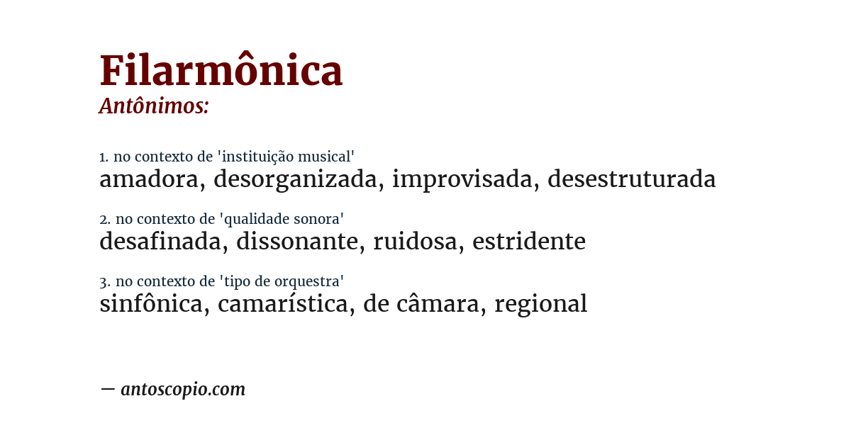 Antônimo de filarmônica