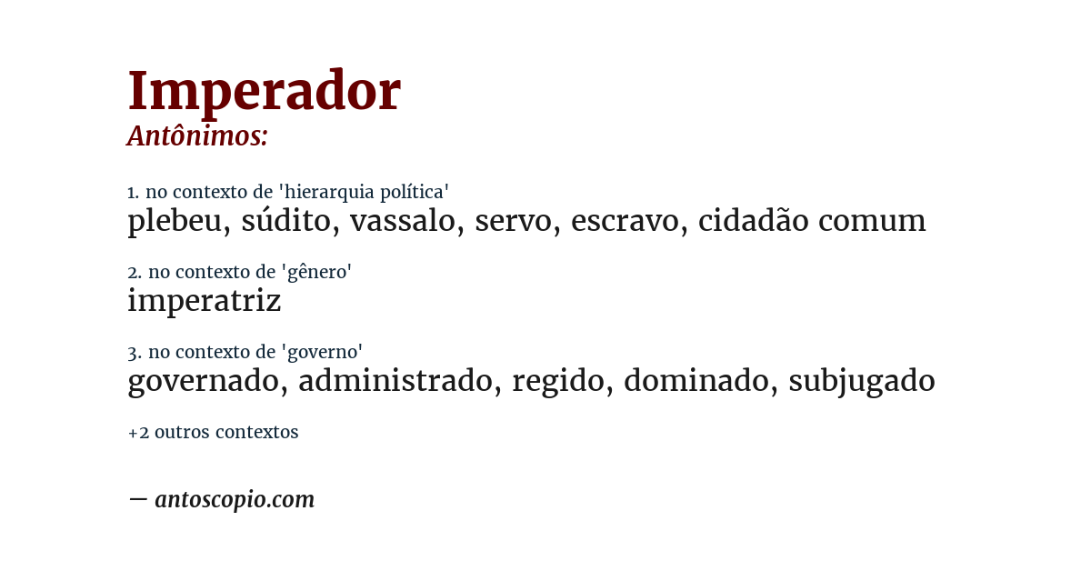 Antônimo de imperador