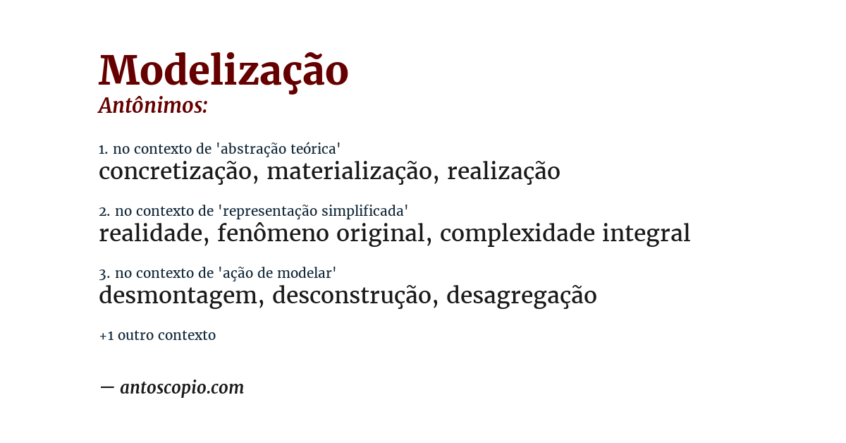 Antônimo de modelização