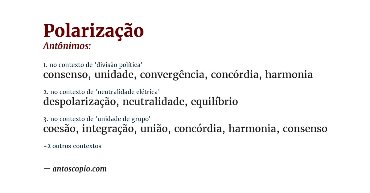 Antônimo de polarização