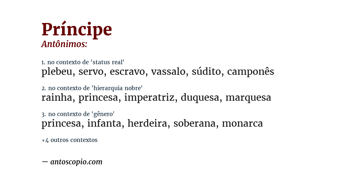 Antônimo de príncipe