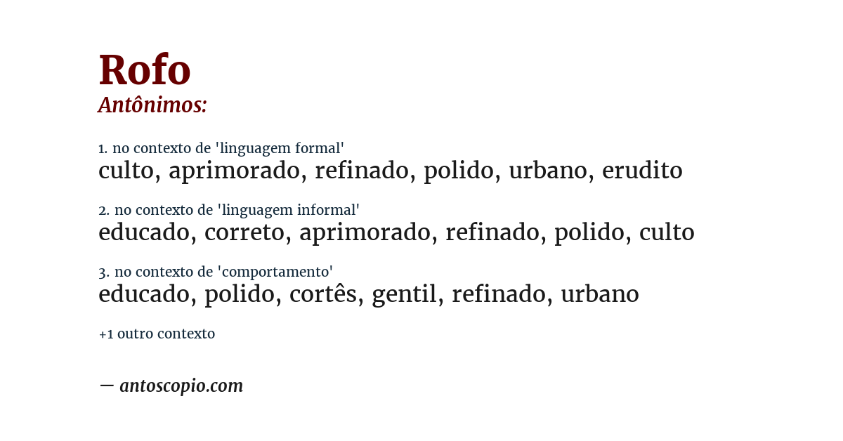 Antônimo de rofo
