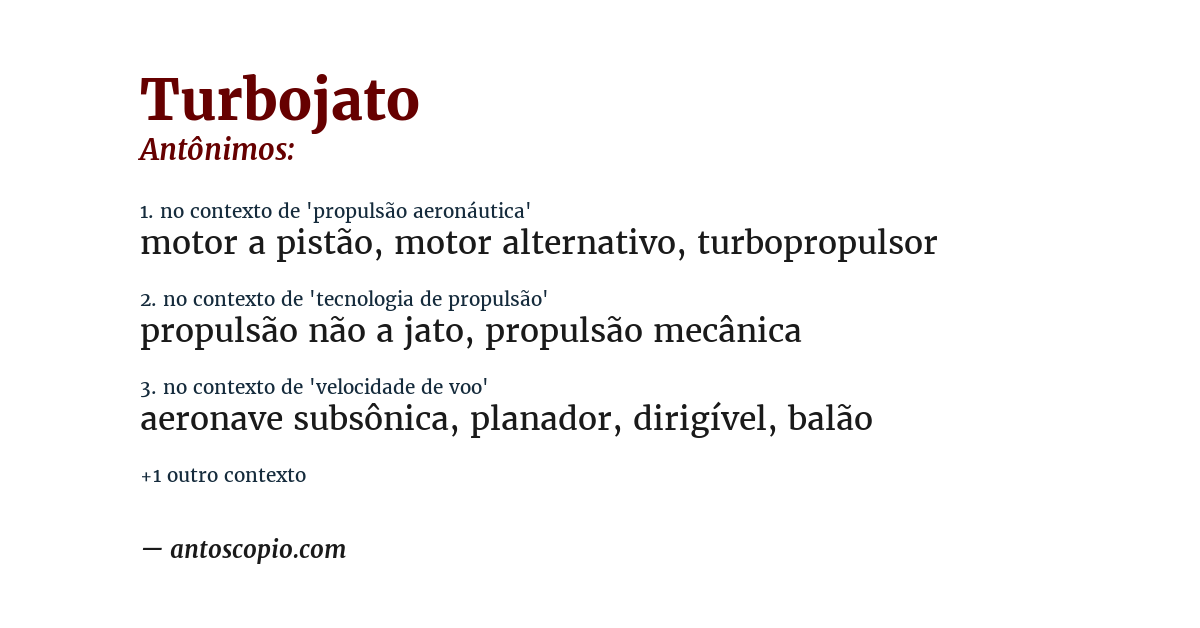 Antônimo de turbojato