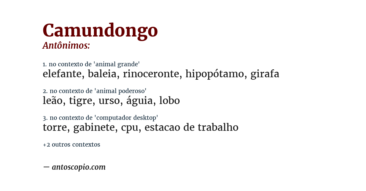 Antônimo de camundongo