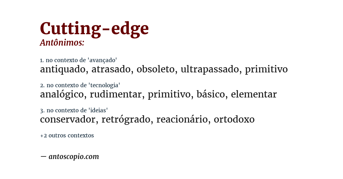 Antônimo de cutting-edge