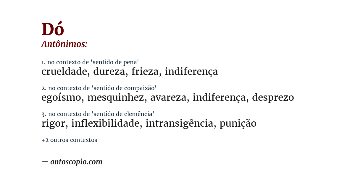 Antônimo de dó