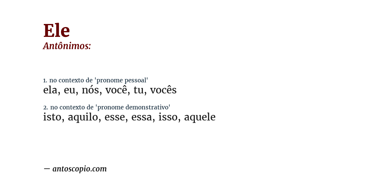 Antônimo de ele