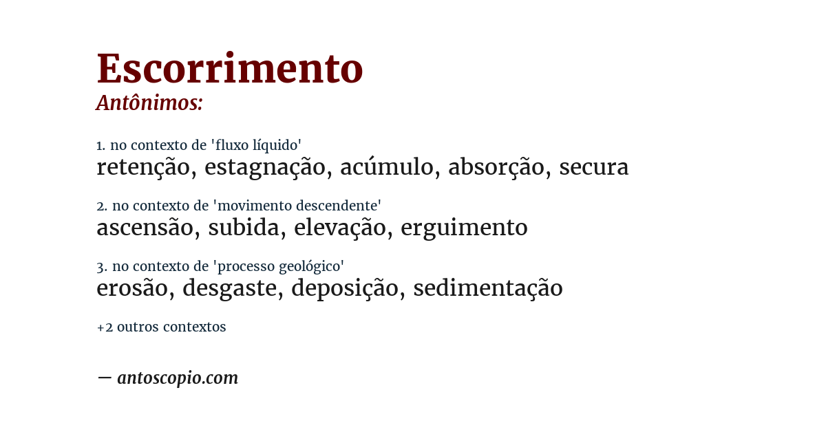 Antônimo de escorrimento