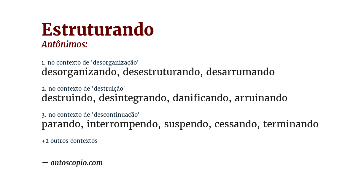 Antônimo de estruturando