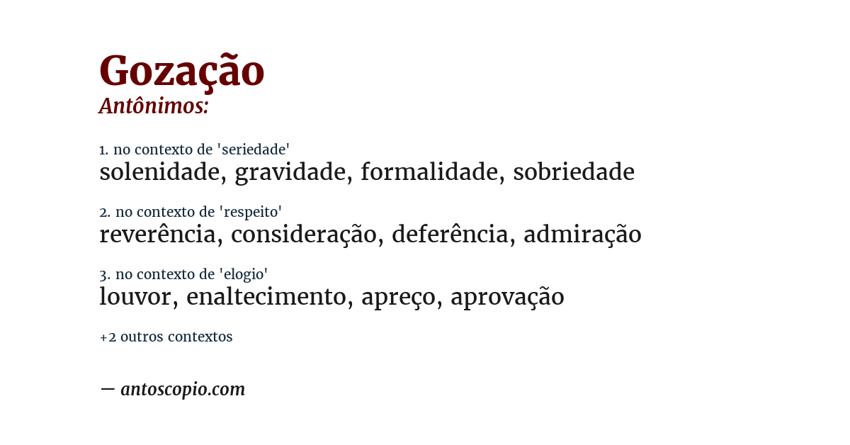 Antônimo de gozação