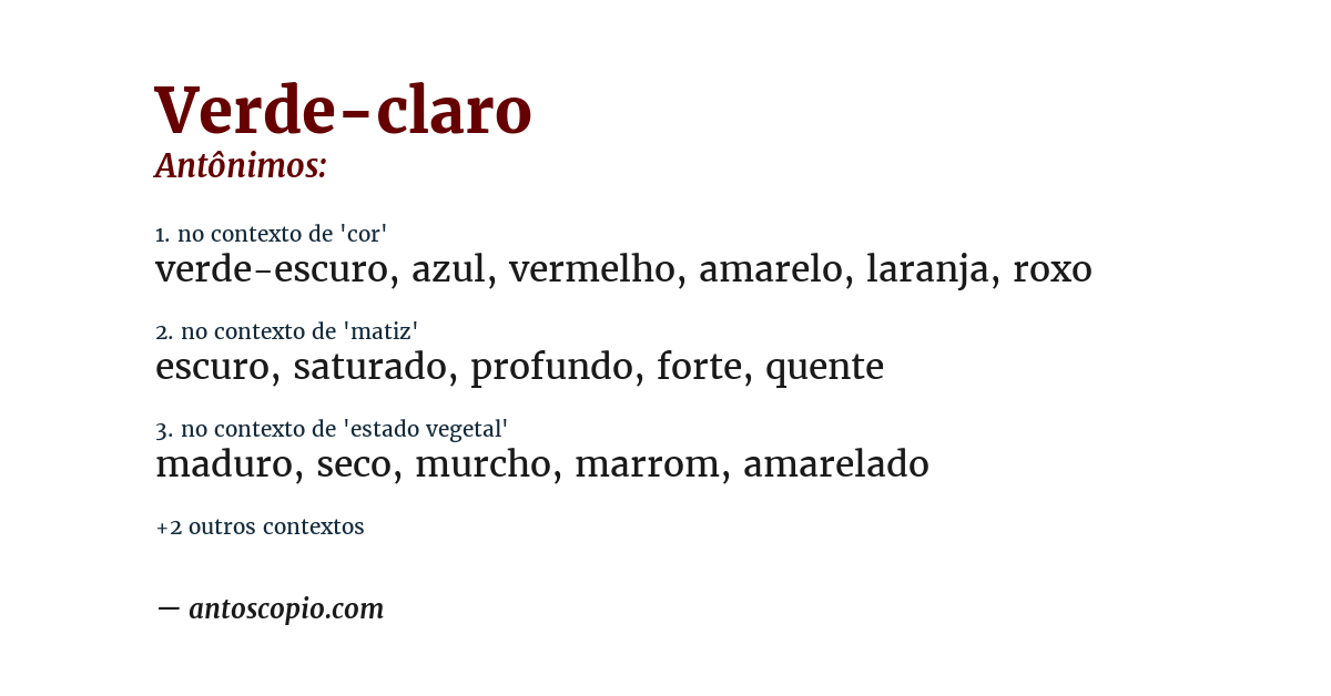 Antônimo de verde-claro