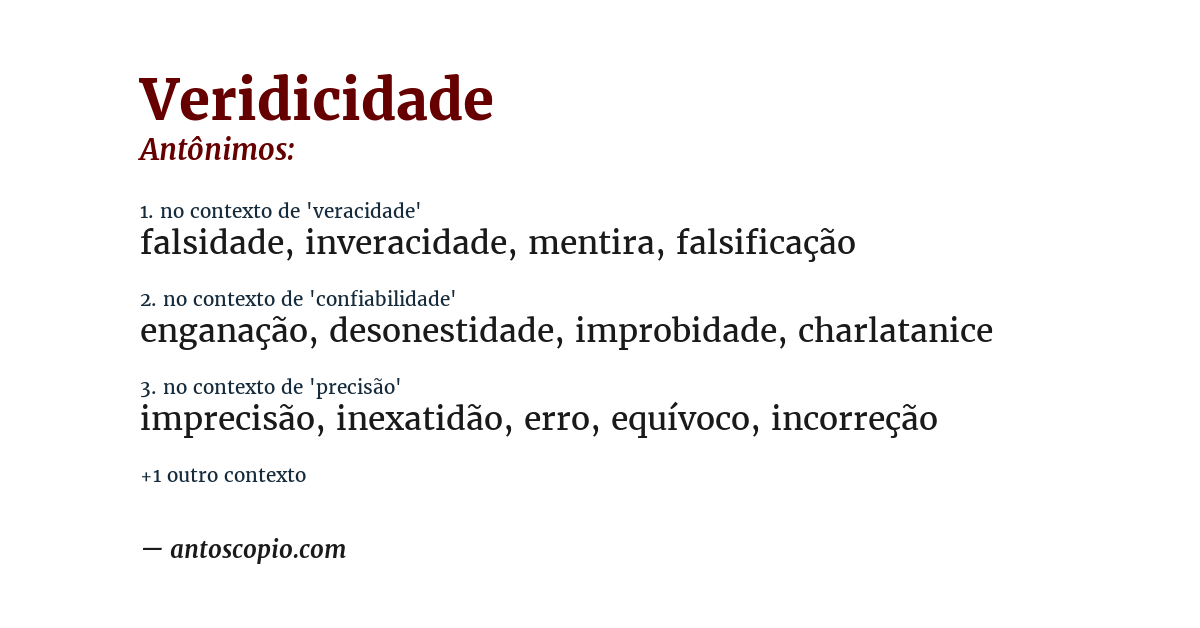 Antônimo de veridicidade