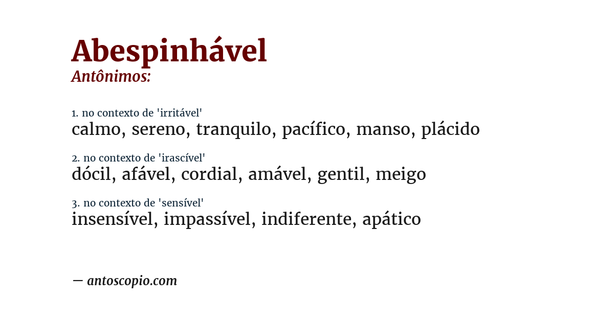 Antônimo de abespinhável