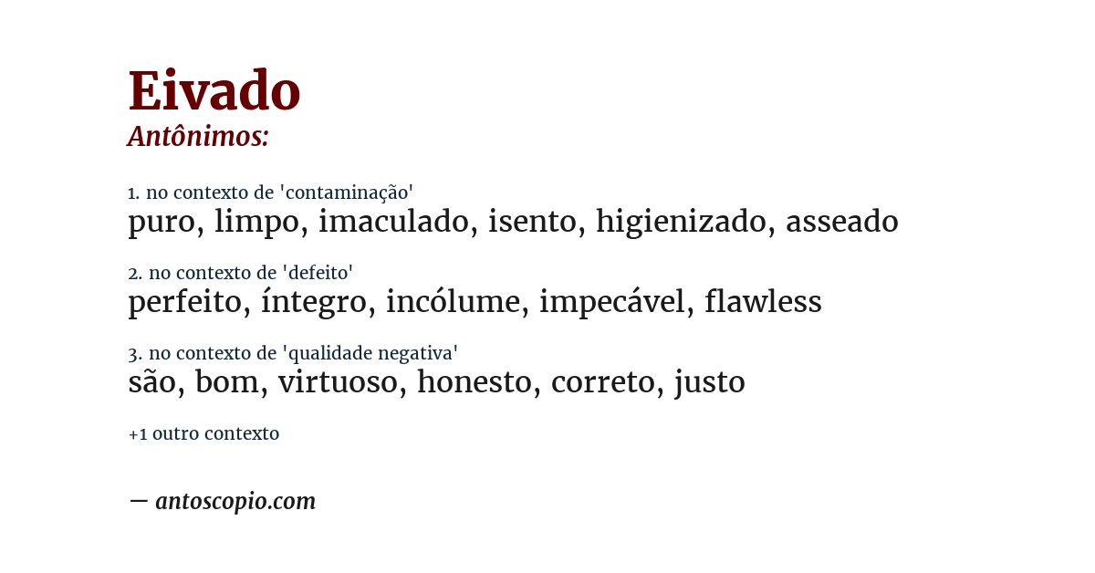 Antônimo de eivado