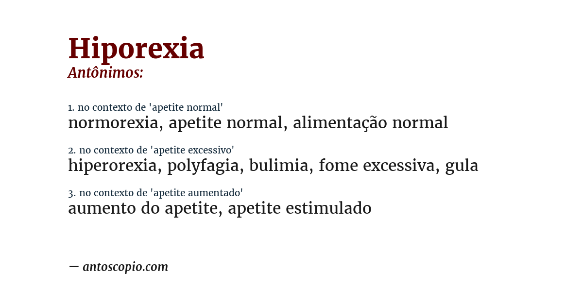 Antônimo de hiporexia