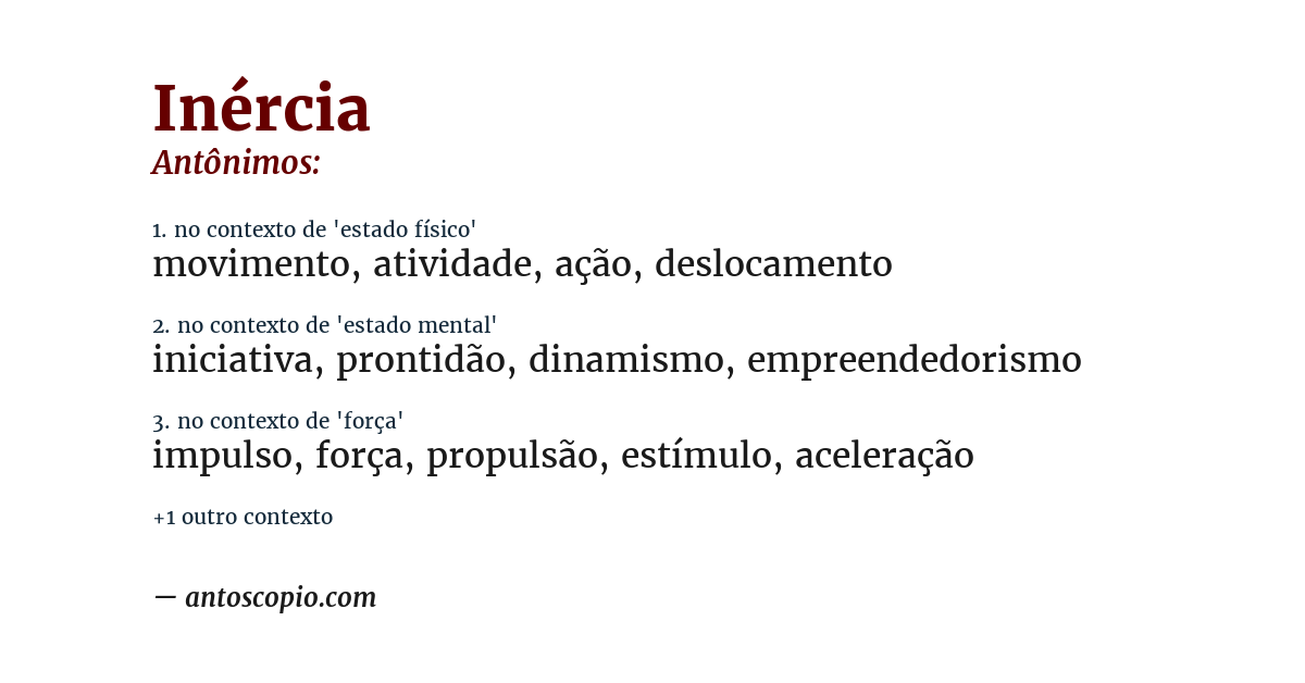 Antônimo de inércia
