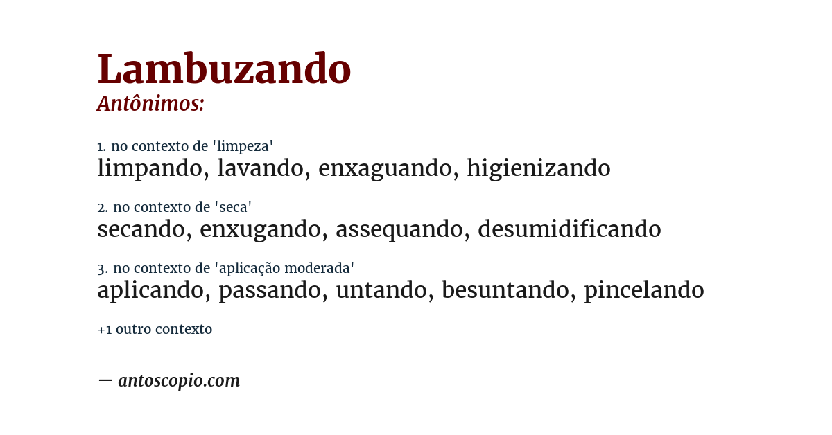 Antônimo de lambuzando