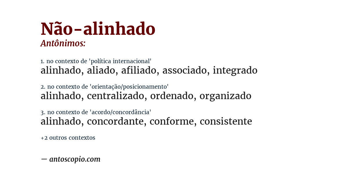 Antônimo de não-alinhado