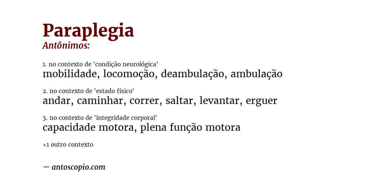 Antônimo de paraplegia