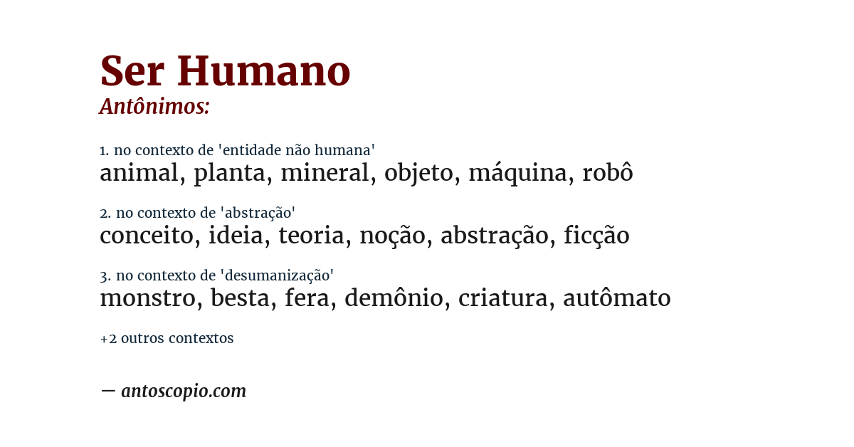 Antônimo de ser humano