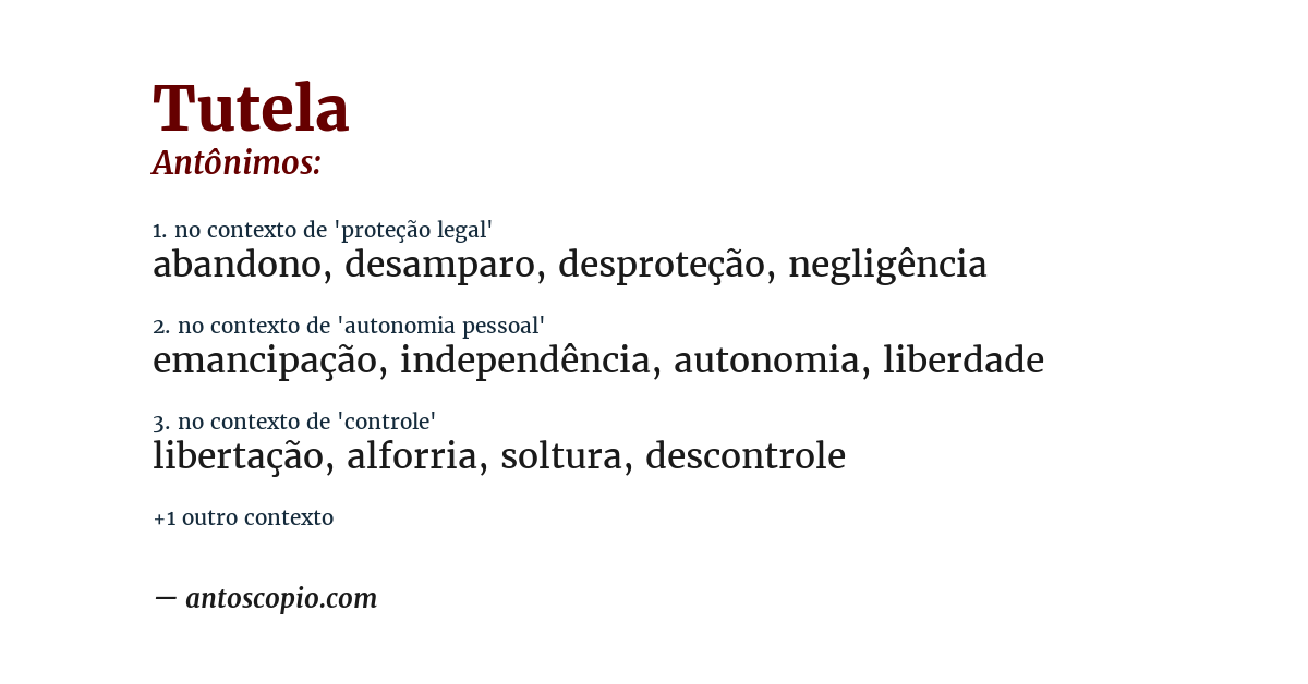 Antônimo de tutela