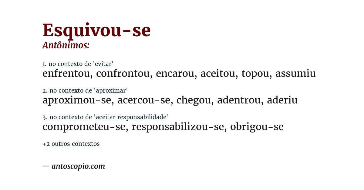 Antônimo de esquivou-se
