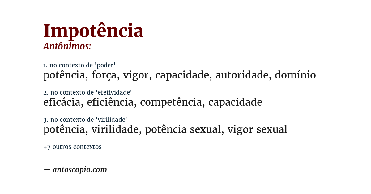 Antônimo de impotência