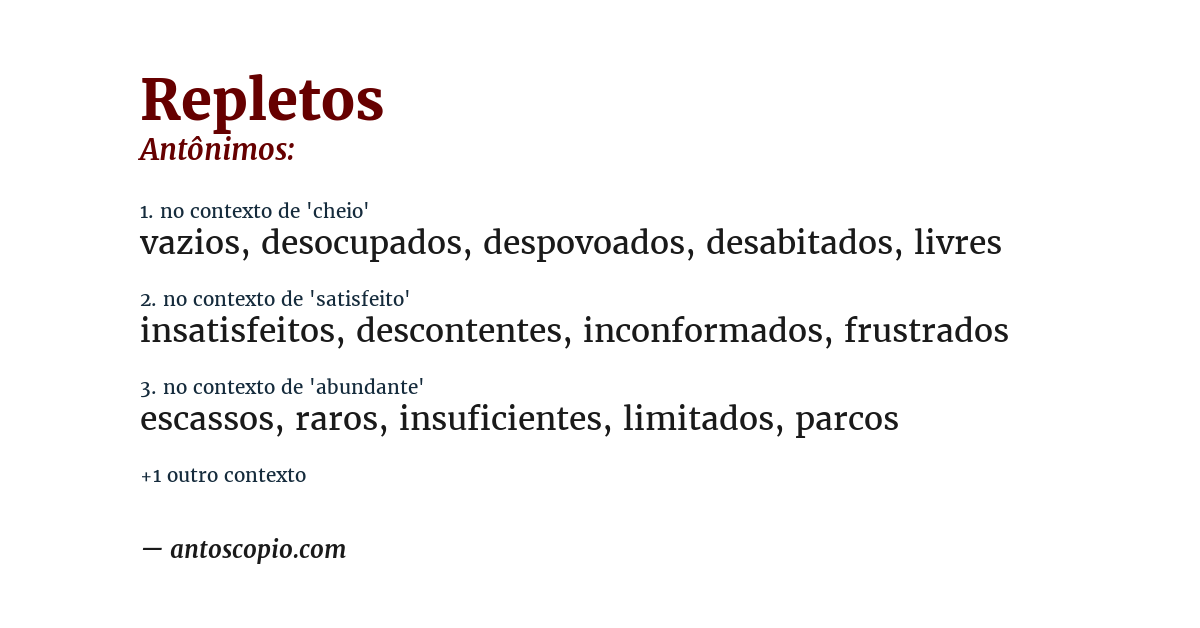 Antônimo de repletos