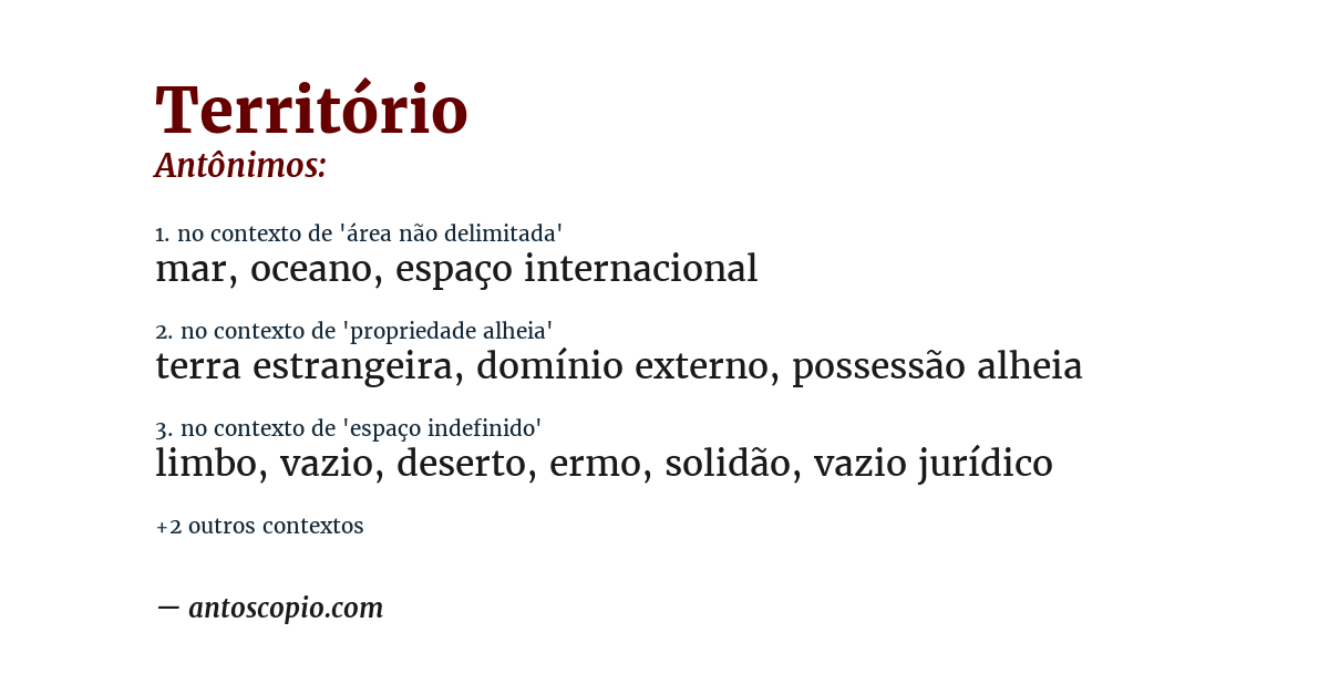 Antônimo de território