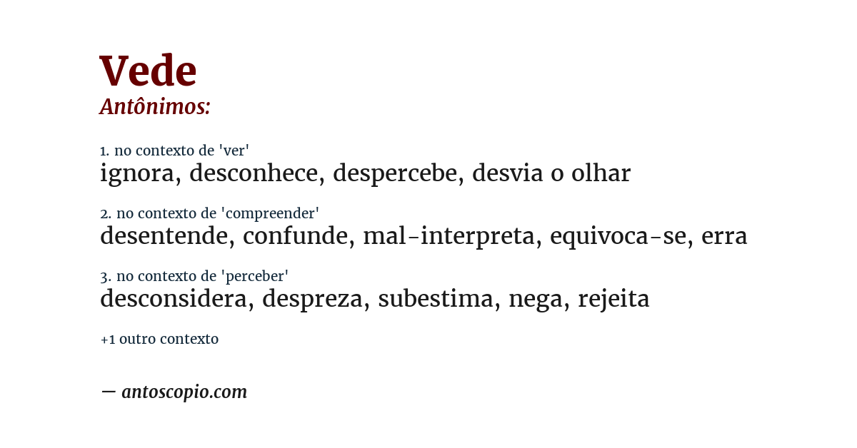 Antônimo de vede