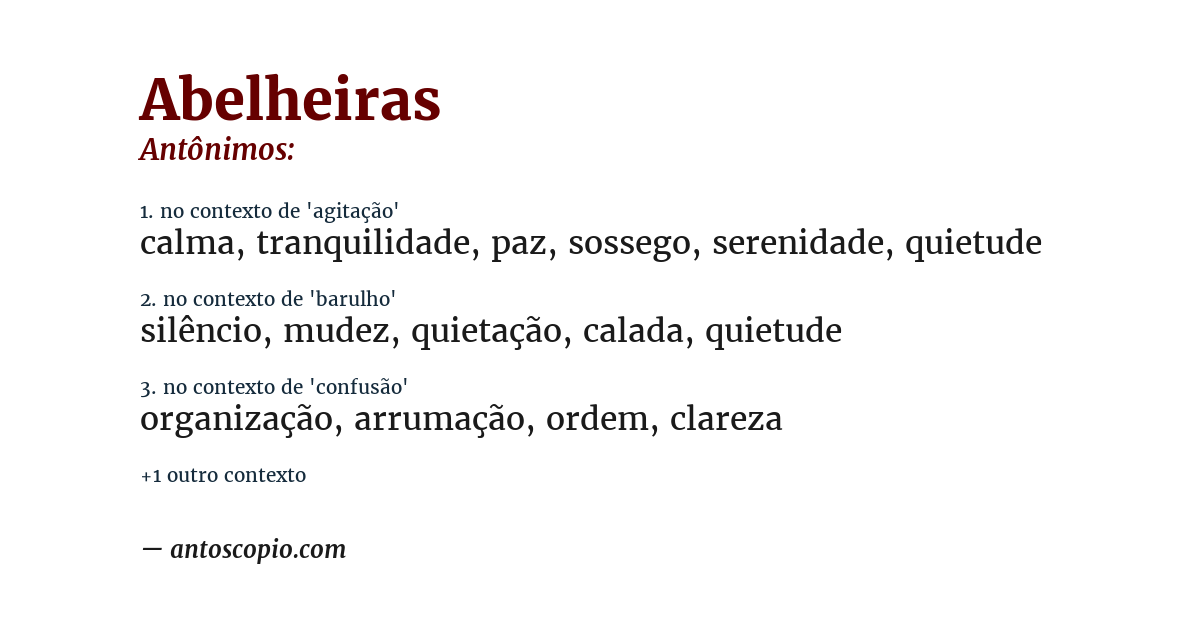 Antônimo de abelheiras