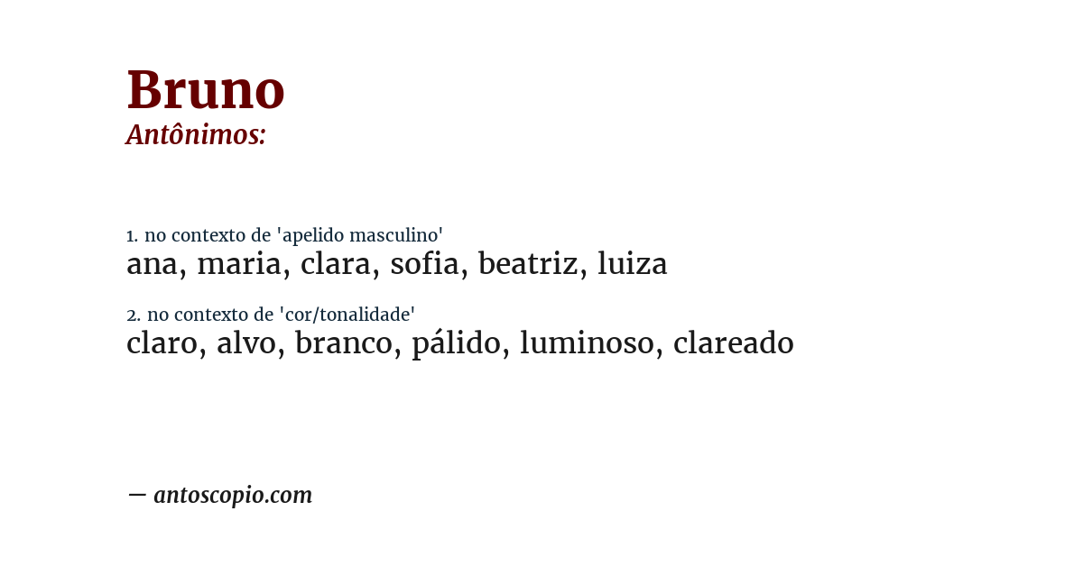 Antônimo de bruno